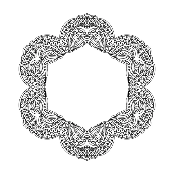 Abstract mandala frame  coloring page isolated