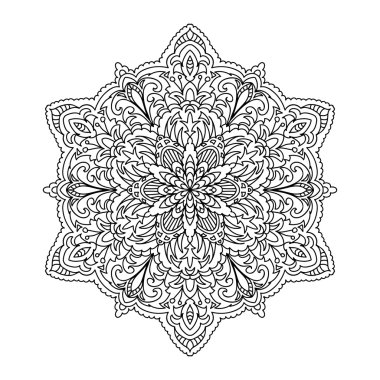 Beyaz izole soyut mandala zentangle