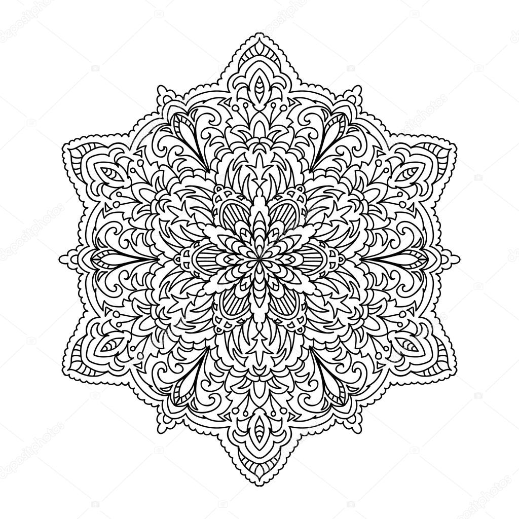 Abstract mandala zentangle isolated on white