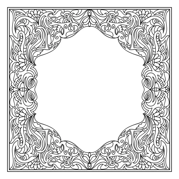 Abstrait mandala cadre coloriage page isolé — Photo