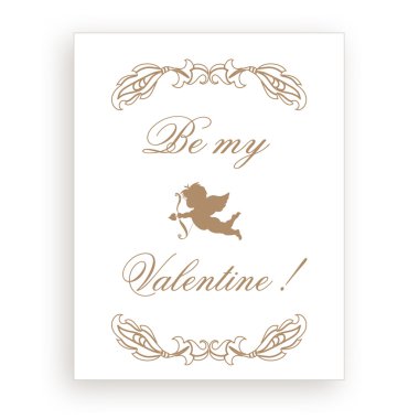 Sevgililer günü tebrik kartı ile aşk tanrısı