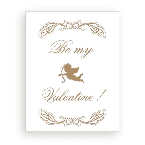 Valentine cartão de saudação com cupido — Fotografia de Stock