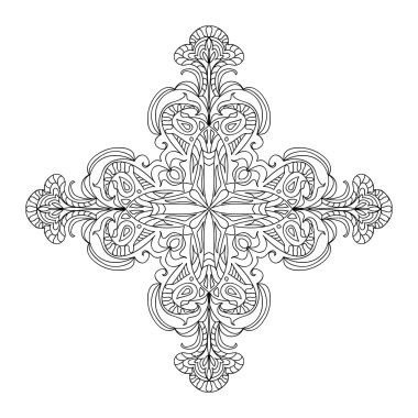 Soyut çapraz mandala öğesi