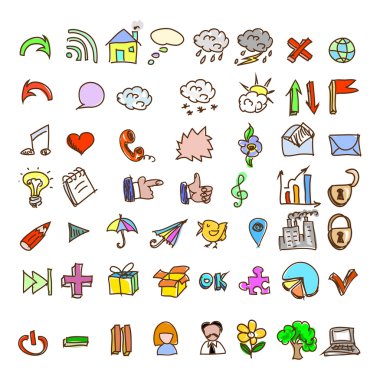 Vintage tarzı dizi izole simgeler doodles