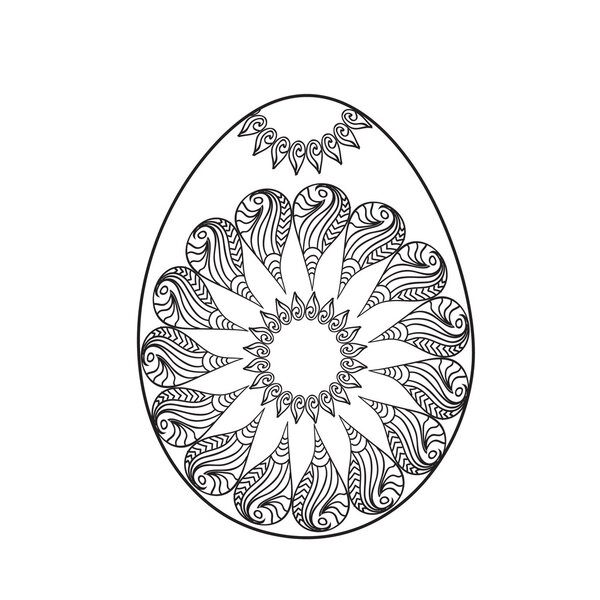 Easter egg coloring page with sun symbol