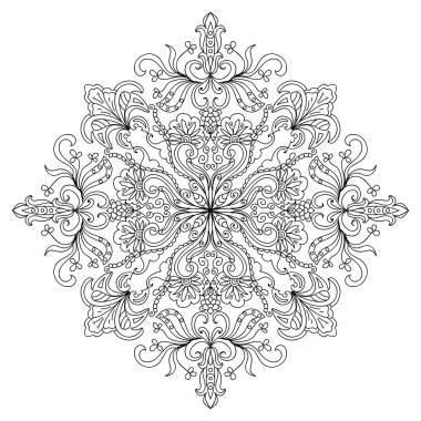 Dekoratif çiçek boyama sayfası