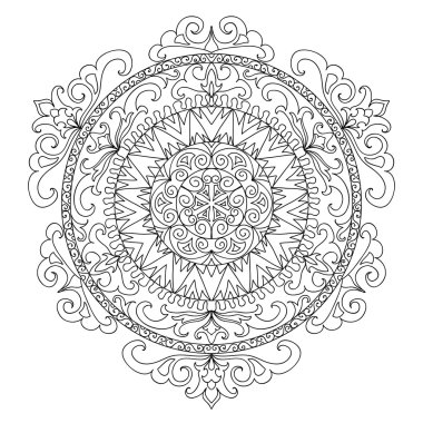 Antik mandala boyama sayfası