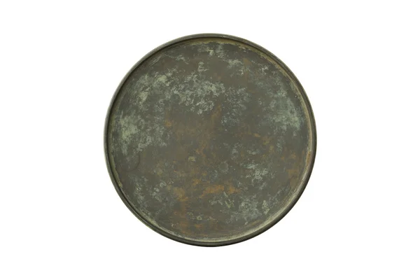 Bandeja de bronze antigo vista superior — Fotografia de Stock