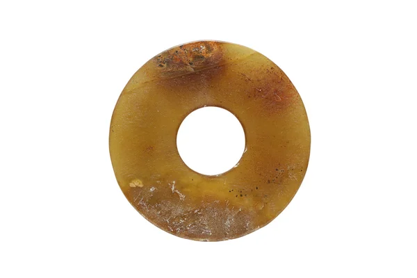 Round stone with hole isolated on white background — Stock Photo, Image