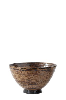 Beyaz arka plan üzerinde izole antika vernik kase