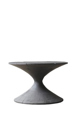 Beyaz arka plan üzerinde izole antika ahşap tabure