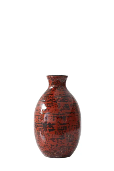 Antique lacquer vase isolated on white background — Stock Photo, Image