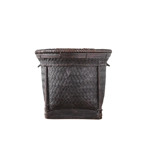 Rattan basket isolated on white background — Stock Photo, Image