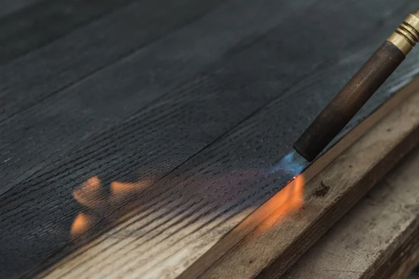 Burning wooden — Stock Photo, Image