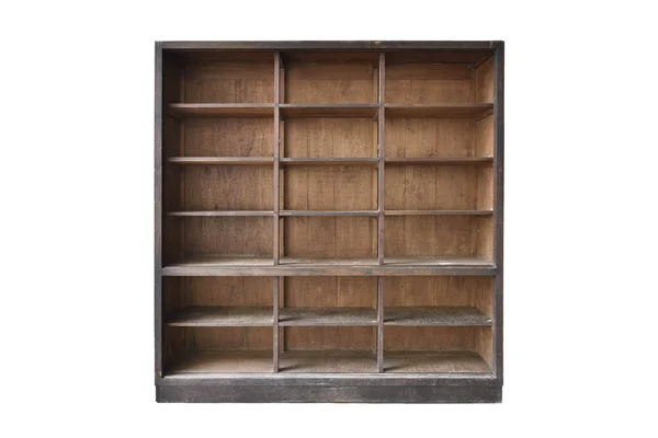 Антикварный пустой деревянный шкаф ни один слайд изолирован на белой backgrou — стоковое фото