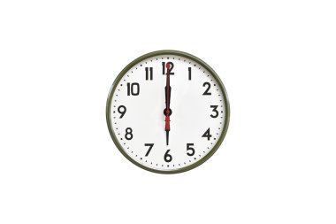 Yeşil duvar saati. 18: 00