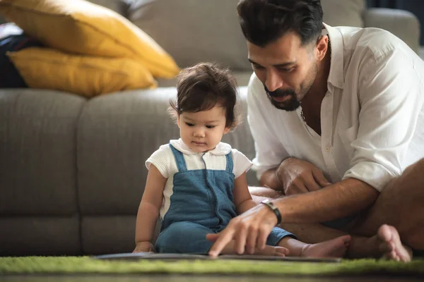 Concetto Giorno Del Padre Padre Figlio Figlio Famiglia Che Vive Fotografia Stock