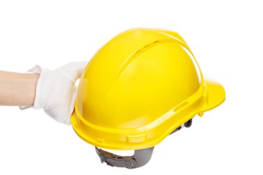 İnşaat kask elinde izole