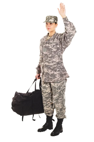 Soldat i militär uniform — Stockfoto