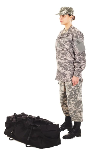 Soldat i militär uniform — Stockfoto