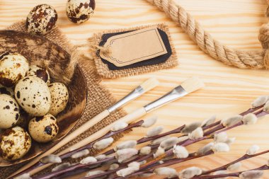 Bıldırcın yumurta kabın içinde