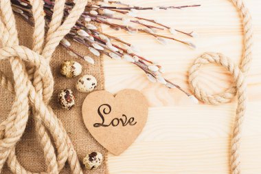 Quail Easter eggs and decorations