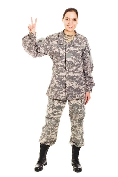 Soldat i militär uniform — Stockfoto