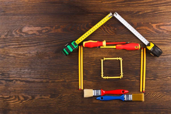 Evin ahşap tahta üzerinde görüntü