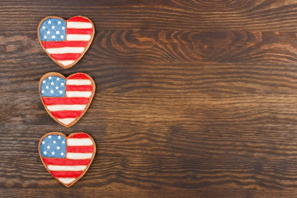 Pliki cookie z American patriotyczne kolorów tematyczne — Zdjęcie stockowe