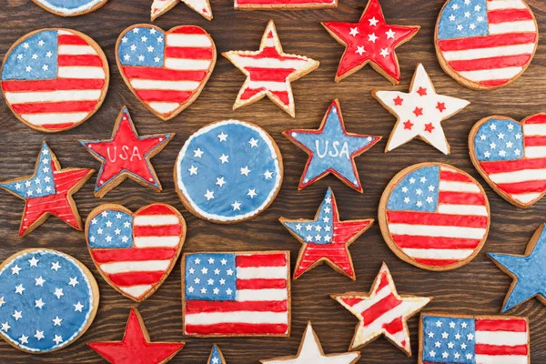 Pliki cookie z American patriotycznych kolorach — Zdjęcie stockowe