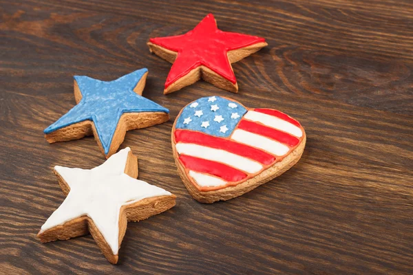 Pliki cookie z American patriotycznych kolorach — Zdjęcie stockowe