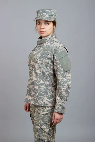 Beautiful girl in military uniform Royalty Free Stock Images