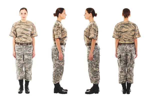 Gadis berseragam militer. — Stok Foto