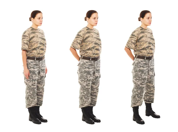 Gadis berseragam militer. — Stok Foto