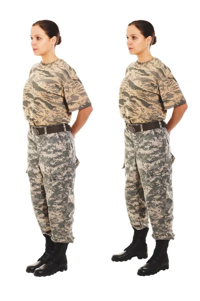 Flicka i militär uniform — Stockfoto