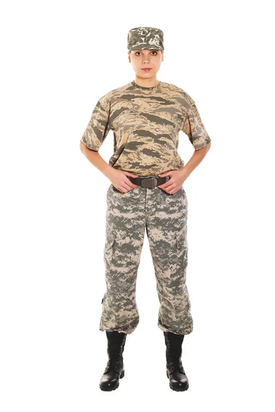Voják ve vojenské uniformě — Stock fotografie