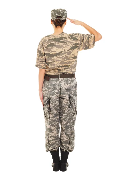 Girl - soldat i militär uniform — Stockfoto