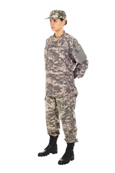 Girl - soldat i militär uniform — Stockfoto