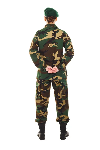 Soldat flicka i militär uniform — Stockfoto