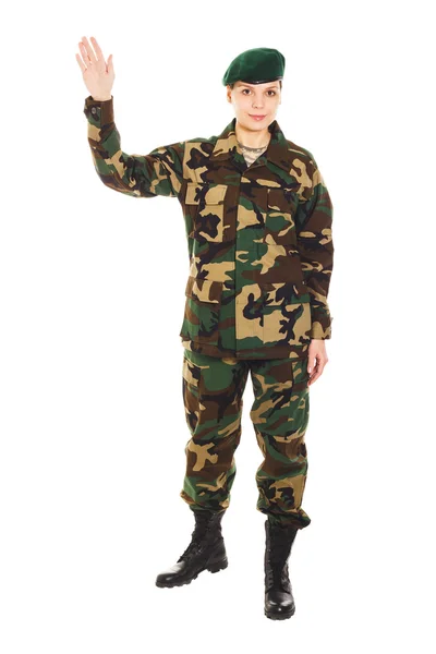 Askeri üniformalı asker kız