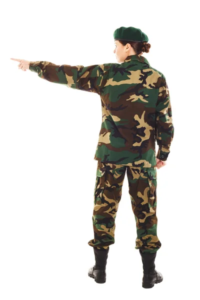 Soldat flicka i militär uniform — Stockfoto