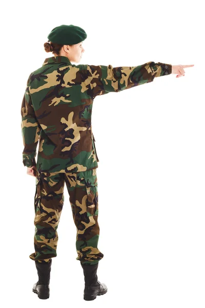 Soldat flicka i militär uniform — Stockfoto