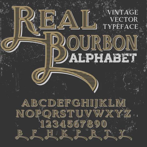 Fonta. Jenis huruf. Naskah. Old style - script font vintage. Jenis huruf vektor untuk label dan semua jenis desain - Stok Vektor