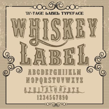 Yazı tipi. Yazı. Filmi eski stil - vintage komut dosyası yazı tipi. Vektör yazı etiketleri için ve tüm tasarımlar yazın