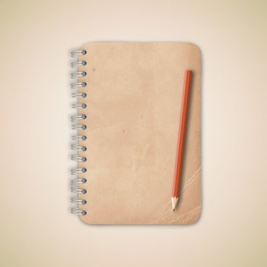 Vintage eski defter kağıt kalem ile