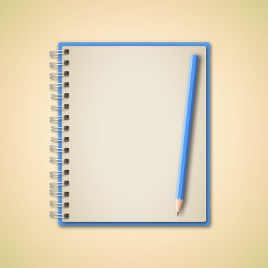 Mavi defter ve kalem