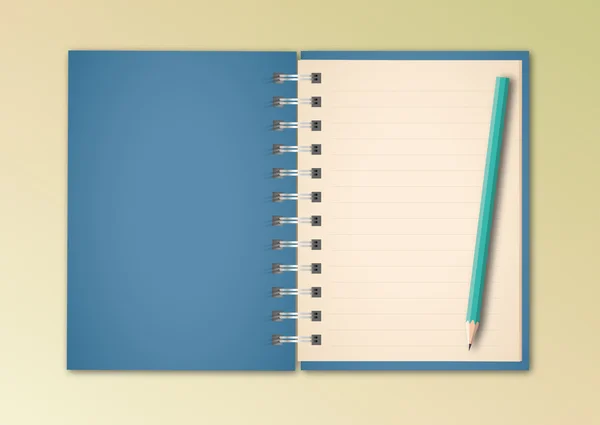 Kék notebook — Stock Vector