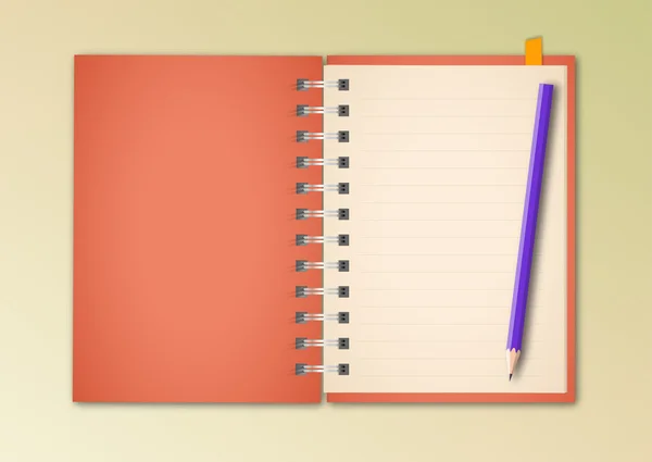 Caderno laranja — Vetor de Stock