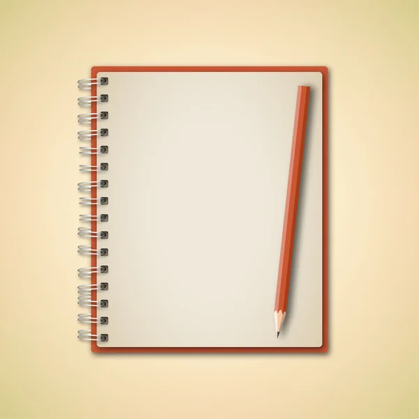 Color marrón en blanco Cuaderno — Vector de stock