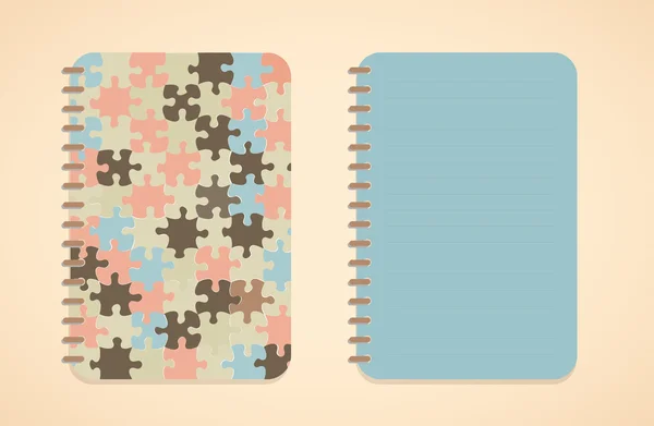 Notebook Puzzle Warna - Stok Vektor